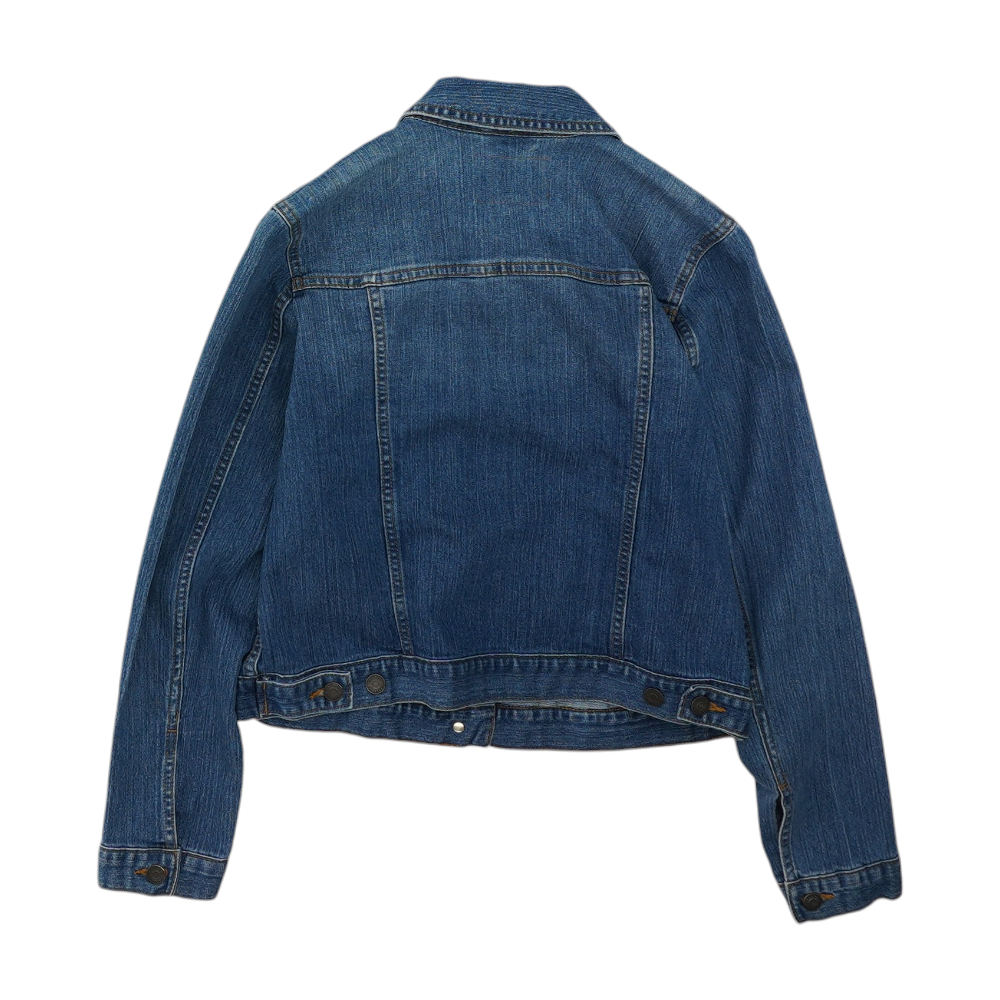 Blue Solid Denim Jacket