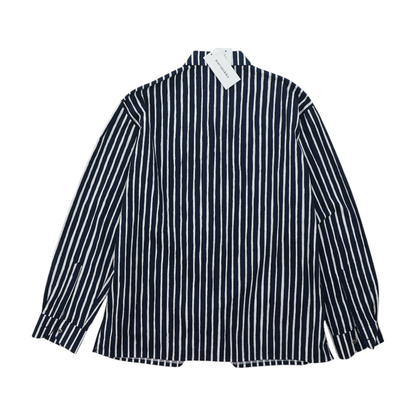 Navy Striped Long Sleeve Button Down