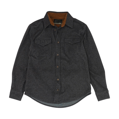 Navy Chevron Flannel Button Down