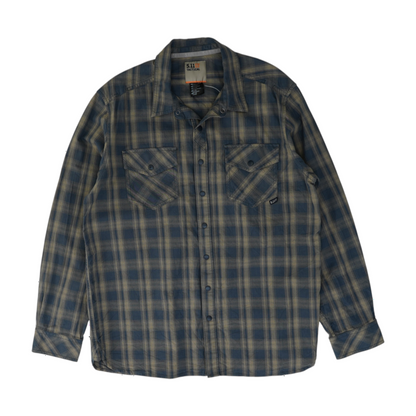 Gray Plaid Long Sleeve Button Down