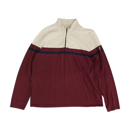 Beige Color Block 1/4 Zip Pullover