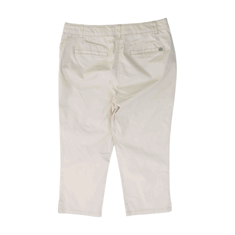 Beige Solid Casual Capris