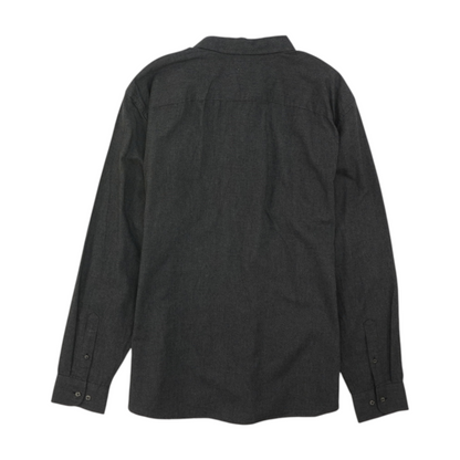 Charcoal Tall Solid Flannel Button Down
