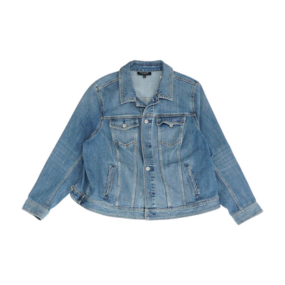 Blue Petite Solid Denim Jacket