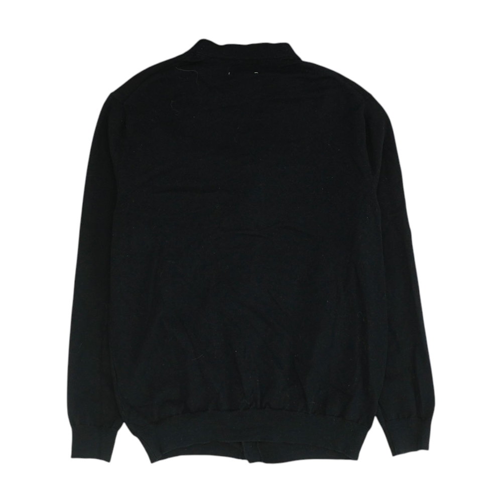 Black Solid Cardigan Sweater