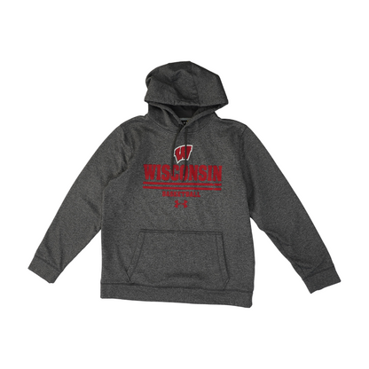 Gray Wisconsin Badgers Solid Hoodie Pullover