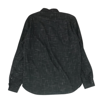 Black Graphic Long Sleeve Button Down