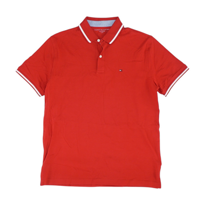 Red Solid Short Sleeve Polo