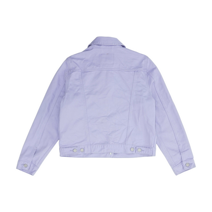 Purple Solid Denim Jacket