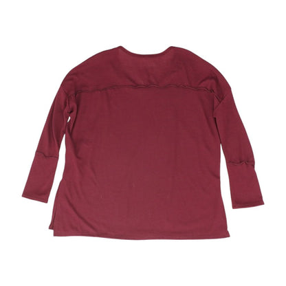 Maroon Solid Long Sleeve Blouse