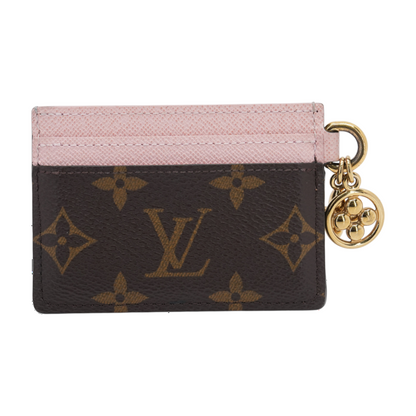 Monogram LV Charms Card Holder in Rose Ballerine Pink
