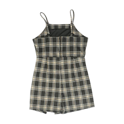 Charcoal Check Romper