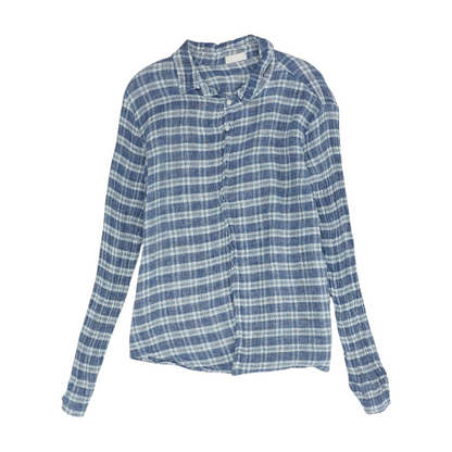 Blue Plaid Long Sleeve Button Down