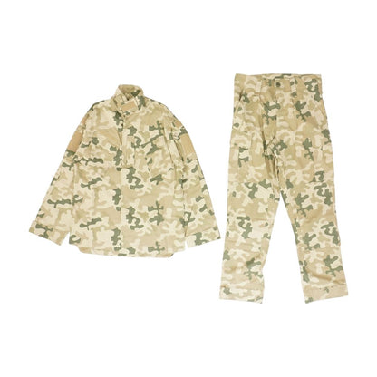Beige Camo Long Sleeve Button Down and Pants Set