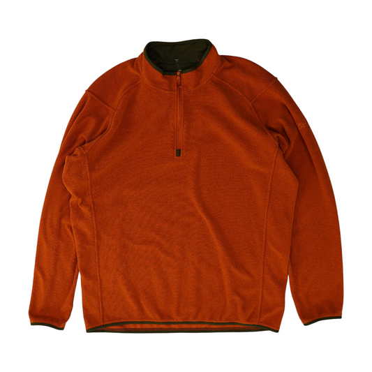 Orange Solid 1/4 Zip Pullover