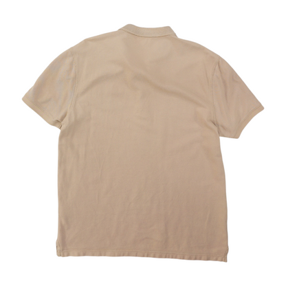 Beige Solid Short Sleeve Polo