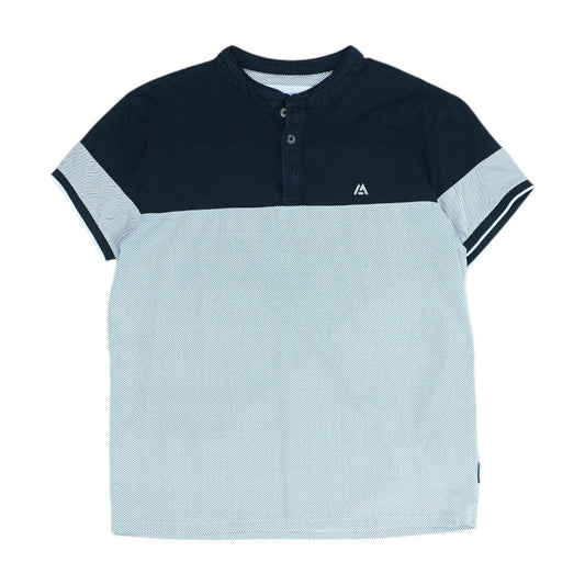 White Color Block Henley T-Shirt