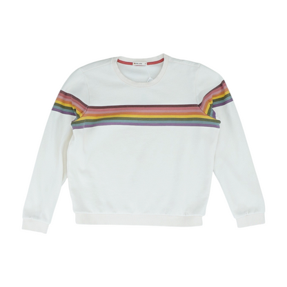 Ivory Color Block Sweatshirt Pullover