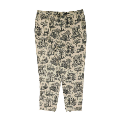 White Graphic Pajama Bottom