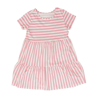 Pink Striped Midi Dress