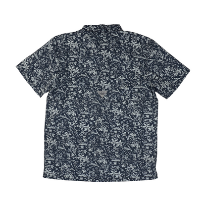 Navy Tropical Outdoor Button Down
