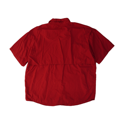 Red Solid Outdoor Button Down