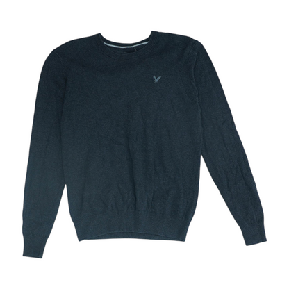 Gray Solid Pullover Sweater