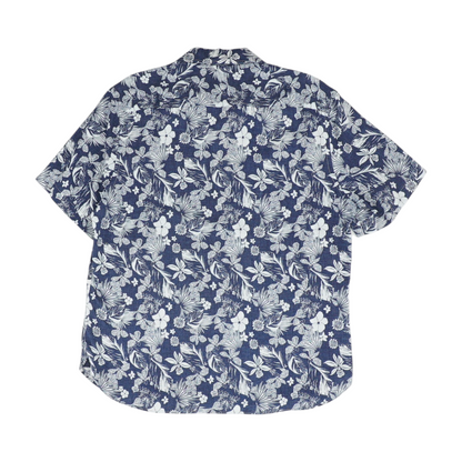 Navy Floral Short Sleeve Button Down