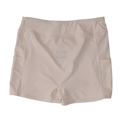 White Solid Active Shorts
