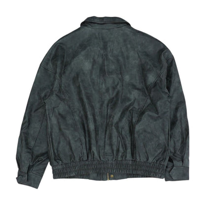 Charcoal Leather Coat