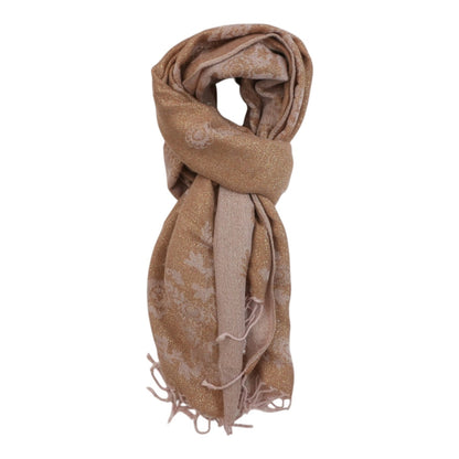 Gold Floral Rayon Scarf