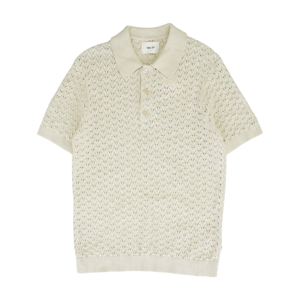 Beige Solid Short Sleeve Polo