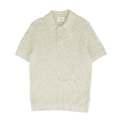 Beige Solid Short Sleeve Polo