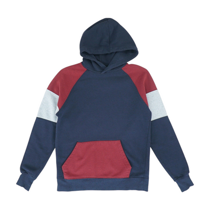 Navy Color Block Hoodie Pullover