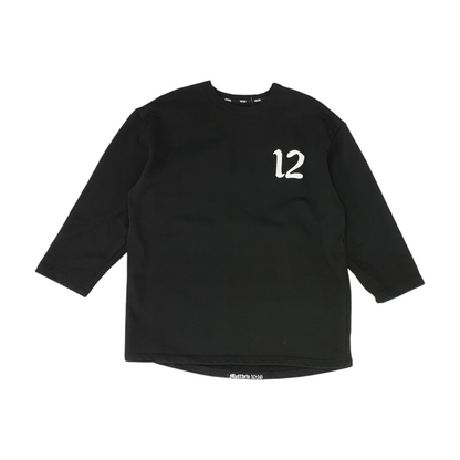 Black Solid Sweatshirt Pullover