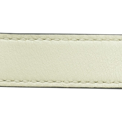GG Marmont Reversible Thin Belt in White and Black Leather