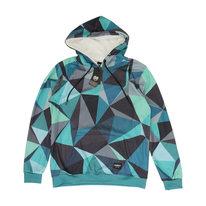 Green Geometric Hoodie Pullover