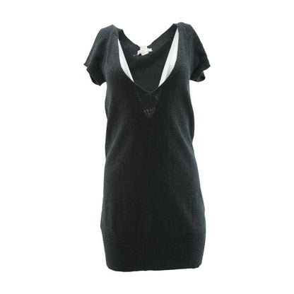 Charcoal Solid Midi Dress