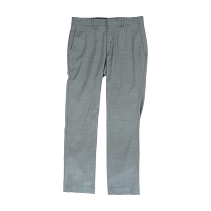 Gray Plaid Regular Pants