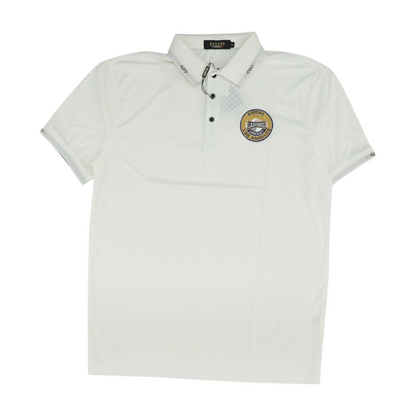 White Check Short Sleeve Polo