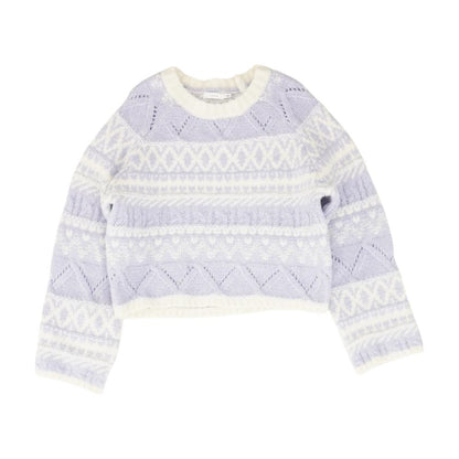 Purple Graphic Crewneck Sweater