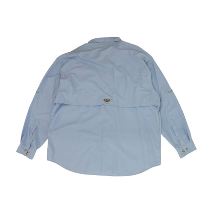 Blue Solid Outdoor Button Down