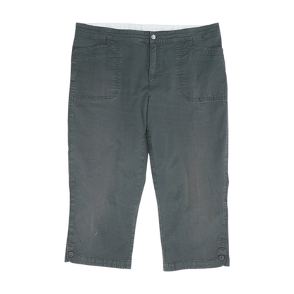 Gray Solid Chino Capris