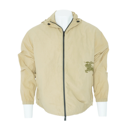 Tan EKD Motif Lightweight Hooded Jacket