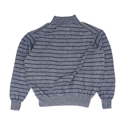 Blue Striped 1/4 Zip Sweater