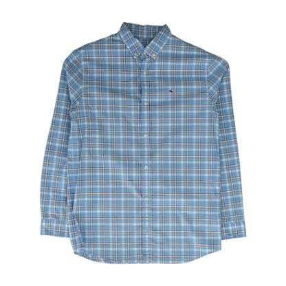 Blue Plaid Long Sleeve Button Down