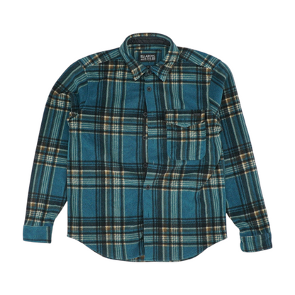 Teal Plaid Flannel Button Down