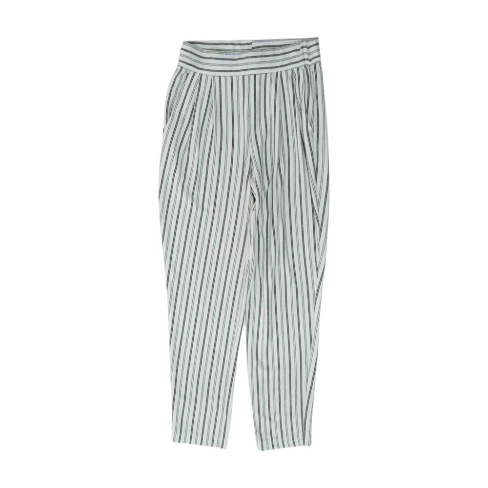 White Striped Regular Pants