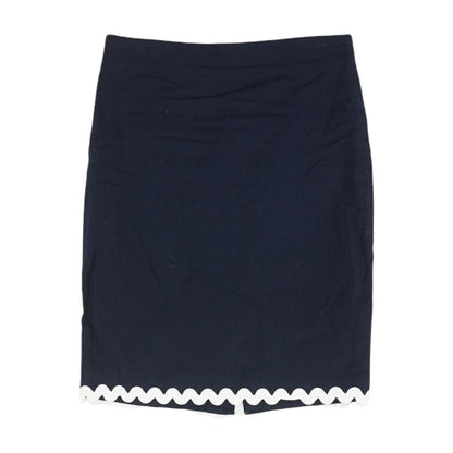 Navy Solid Midi Skirt