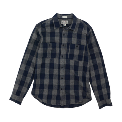 Navy Check Flannel Button Down